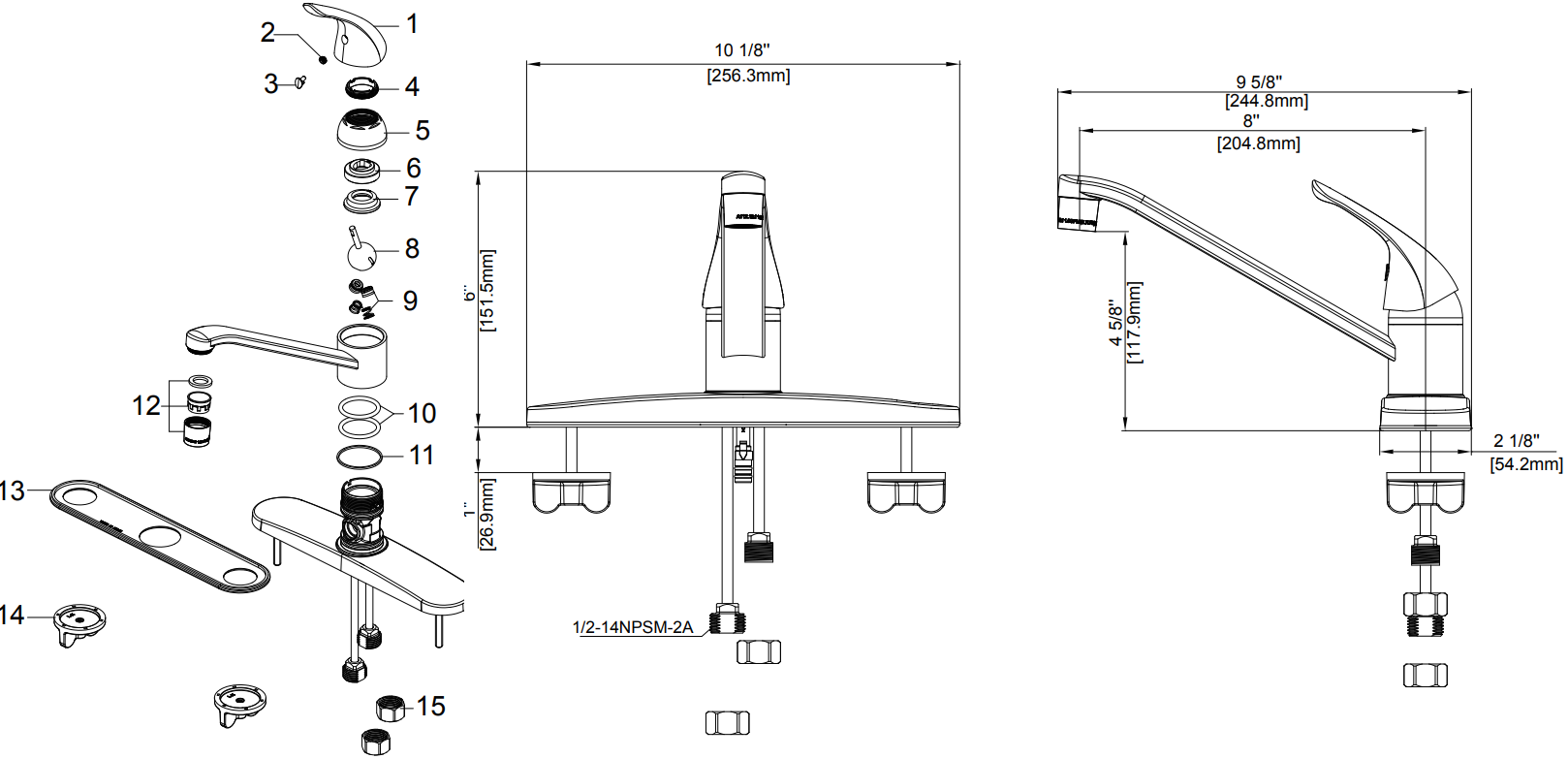 Single Handle Kitchen Faucet Specifications Images