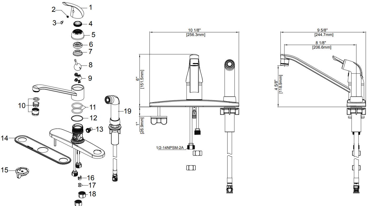 Single Handle Kitchen Faucet Specifications Images